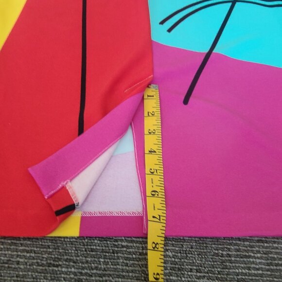 NEW YORK & COMPANY Abstract Face Print Sheath Dress Medium Artsy Art to Wear - Picture 13 of 13